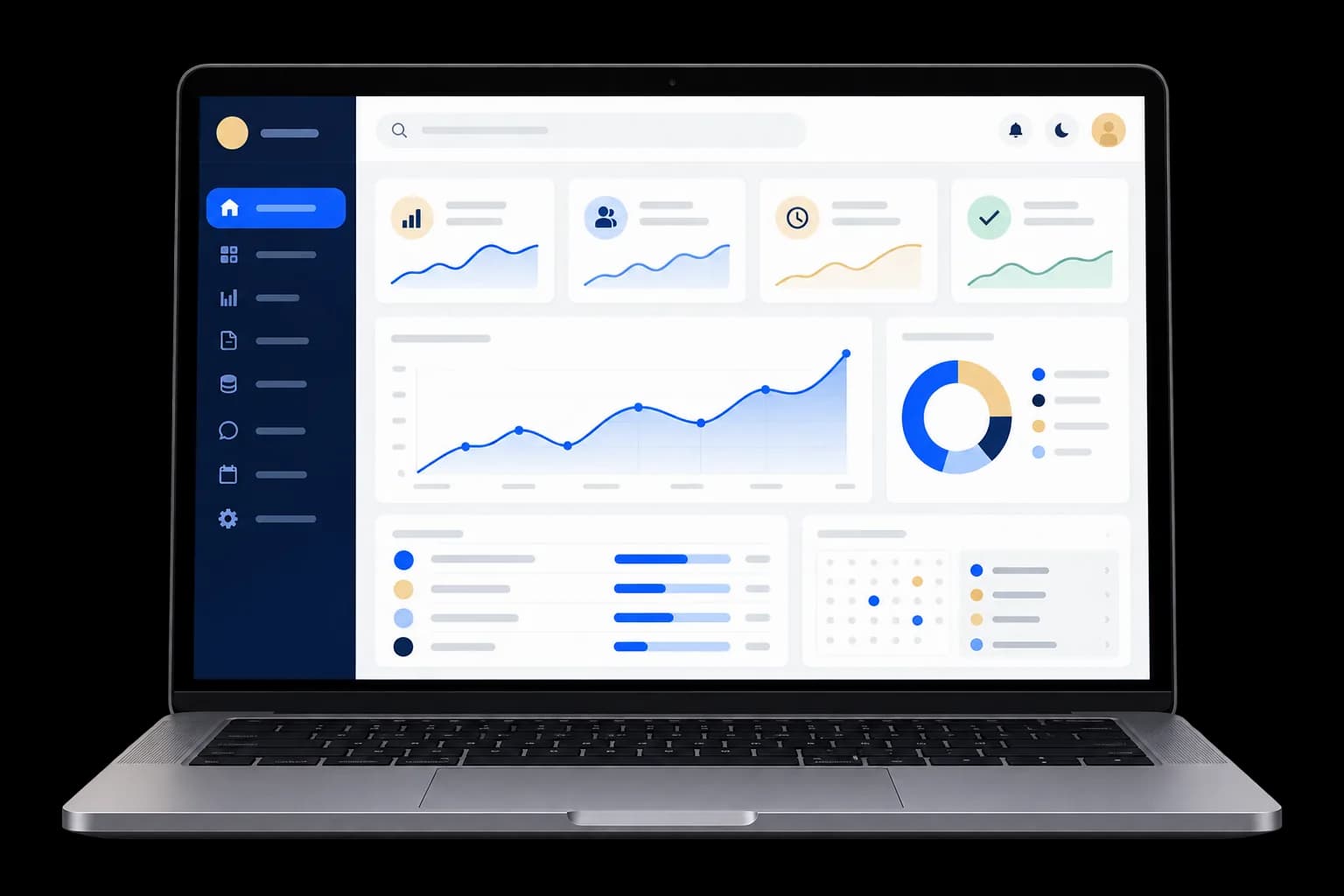 Dashboard Nivelys sur un laptop